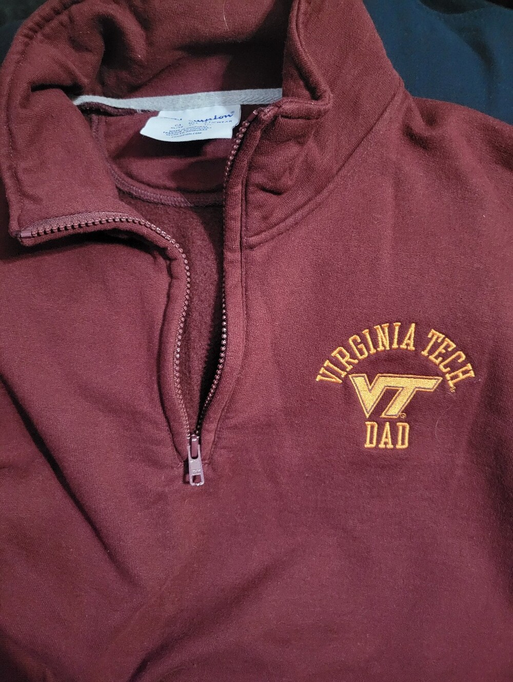 Champion "Virginia Tech Dad" Quarter Zip Pullover